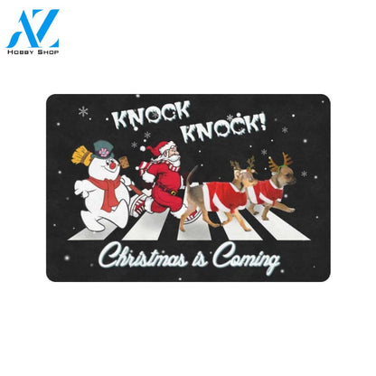 Chihuahua Knock Knock Christmas Is Coming Doormat Indoor And Outdoor Mat Entrance Rug Sweet Home Decor Housewarming Gift Gift For Friend Family Stem Feminist