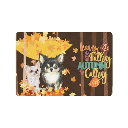 Chihuahua Leaves Are Falling Autumn Dogs Lover Doormat Welcome Mat