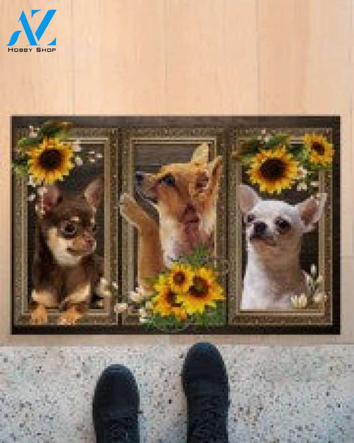 Chihuahua Lovely Sunflowers Gift For You Doormat