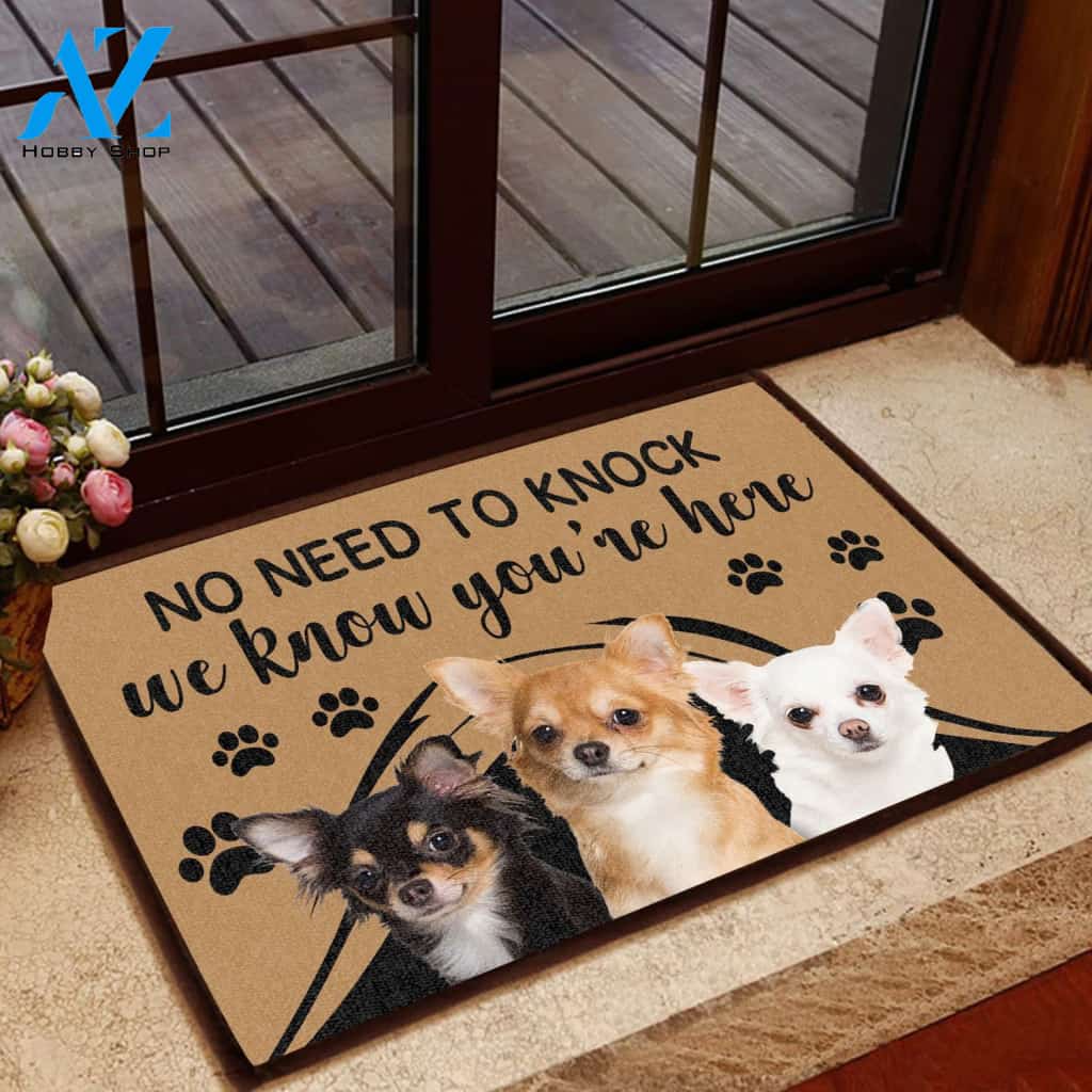 Chihuahua No Need To Knock - Dog Doormat | Welcome Mat | House Warming Gift