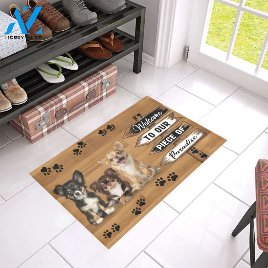 Chihuahua Peace Of Paradise Doormat Indoor And Outdoor Mat Entrance Rug Sweet Home Decor Housewarming Gift Gift For Friend Family Stem Feminist