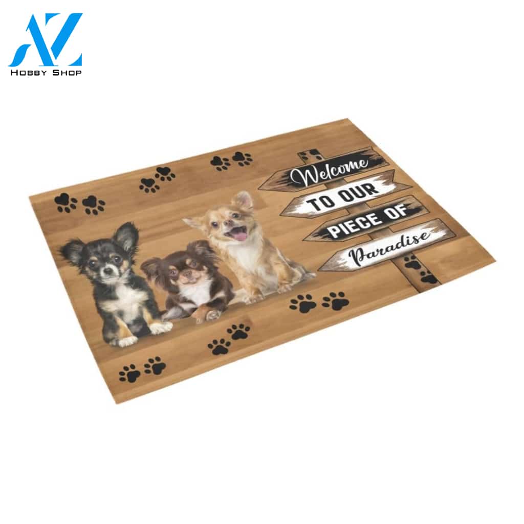 Chihuahua Peace Of Paradise Doormat Indoor And Outdoor Mat Entrance Rug Sweet Home Decor Housewarming Gift Gift For Friend Family Stem Feminist