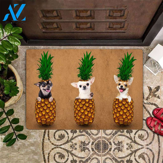 Chihuahua Pineapple Easy Clean Welcome DoorMat | Felt And Rubber | DO2580