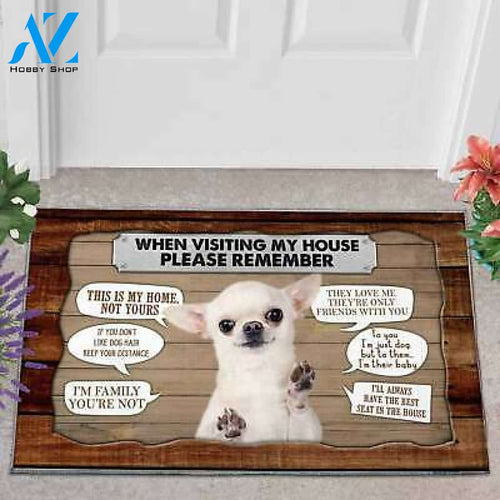 Chihuahua Please Remember Easy Clean Welcome DoorMat | Felt And Rubber | DO3409
