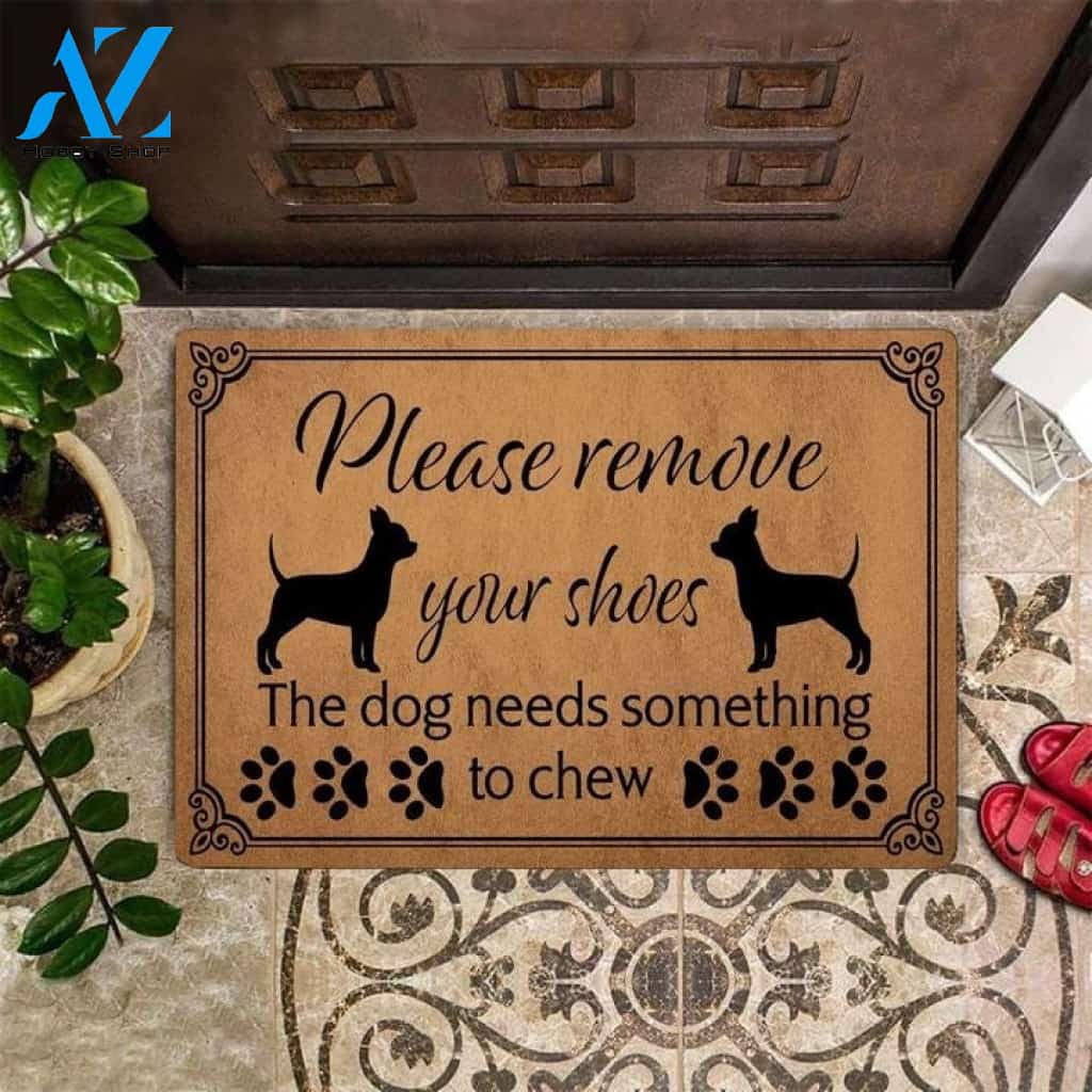 Chihuahua Please Remove Your Shoes Funny Indoor And Outdoor Doormat Warm House Gift Welcome Mat Birthday Gift For Dog Lovers