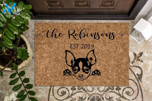 Chihuahua Puppy Funny Dog Custom Name & Year Doormat | Welcome Mat | House Warming Gift