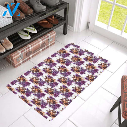 Chihuahua Purple Floral Rubber Doormat