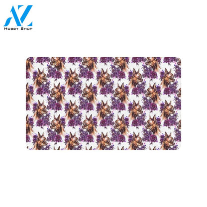 Chihuahua Purple Floral Rubber Doormat