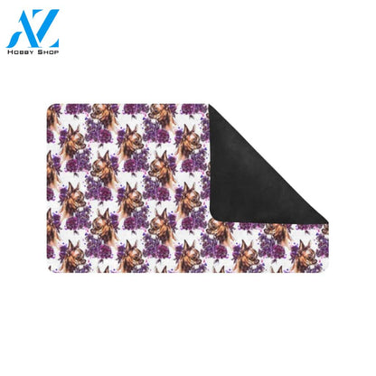 Chihuahua Purple Floral Rubber Doormat