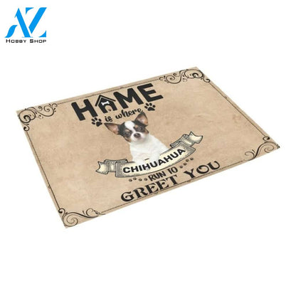 Chihuahua Runs To Greet You Printed Doormat Home Decor