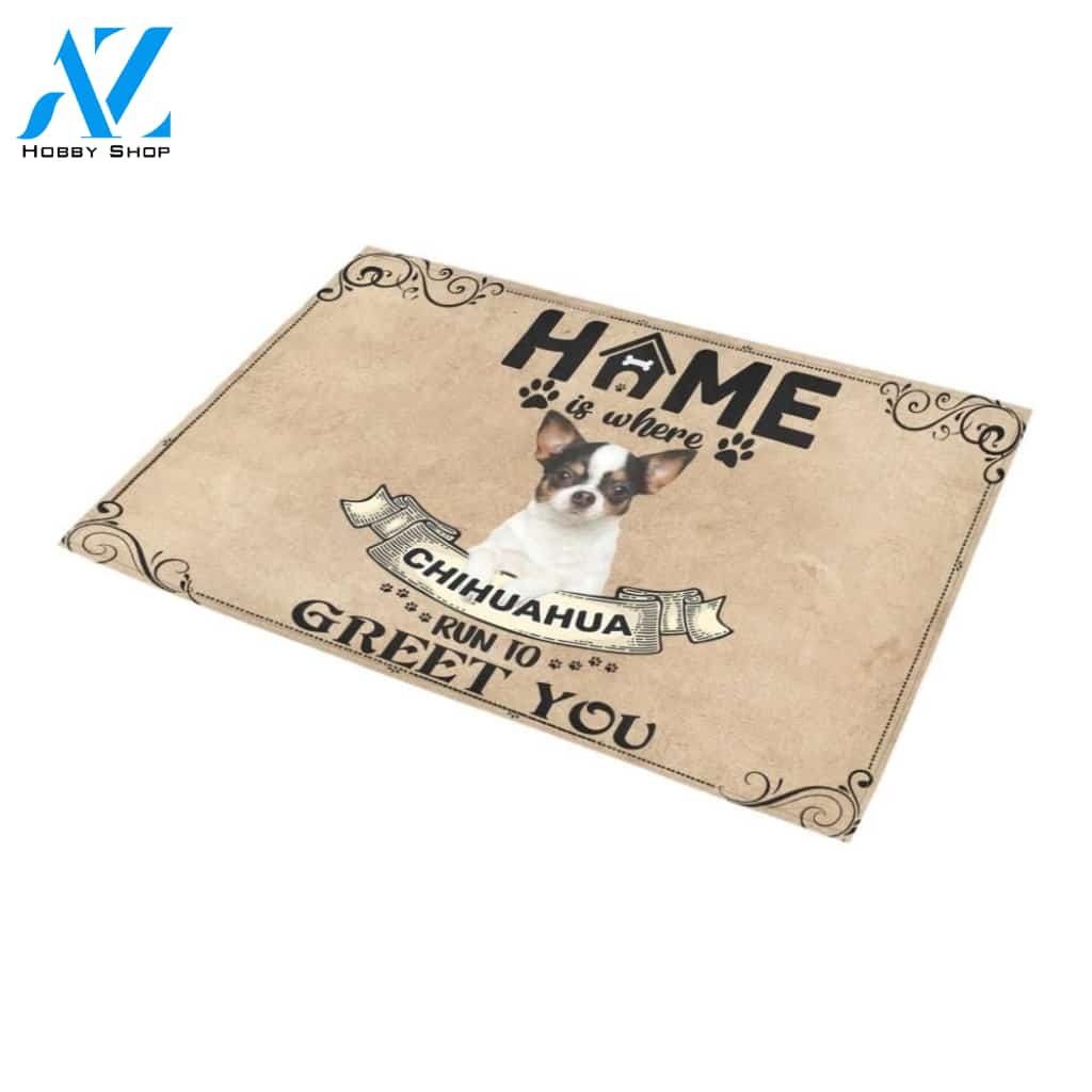 Chihuahua Runs To Greet You Printed Doormat Home Decor