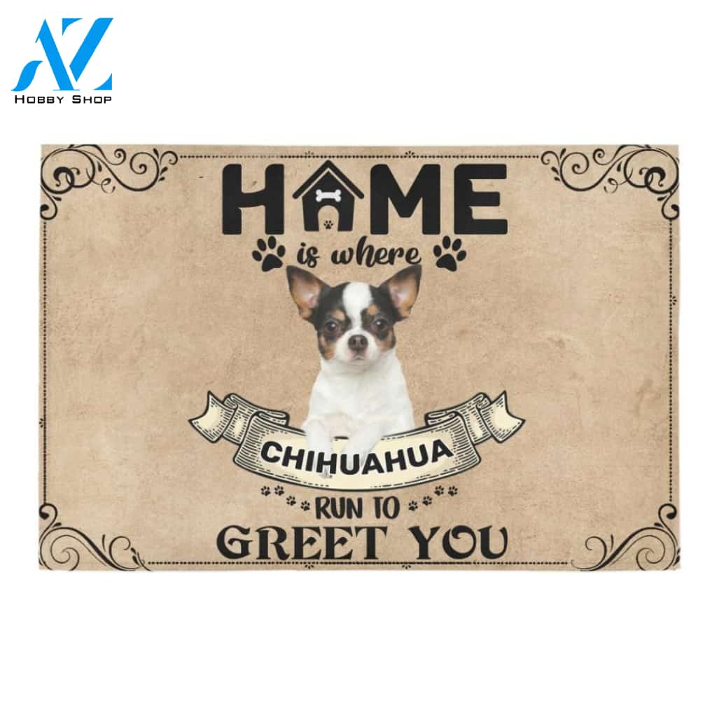 Chihuahua Runs To Greet You Printed Doormat Home Decor