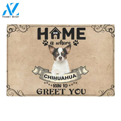 Chihuahua Runs To Greet You Printed Doormat Home Decor