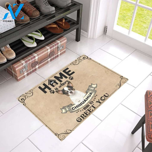 Chihuahua Runs To Greet You Printed Doormat Home Decor