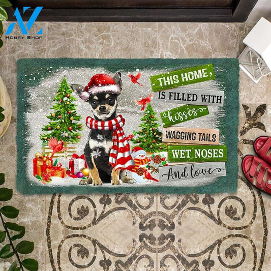 Chihuahua This Home Is Filled With Kisses Christmas Dog Doormat