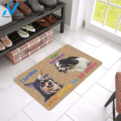 Chihuahua We All Scream For Ice Cream Doormat | Welcome Mat | House Warming Gift