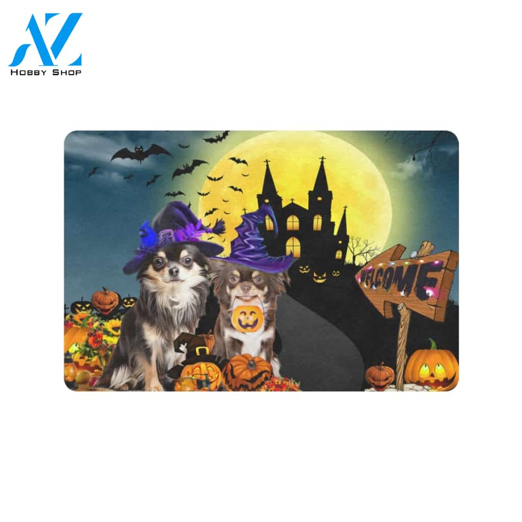Chihuahua Welcome Halloween Indoor And Outdoor Doormat Gift For Chihuahua Dog lovers Gift For Friend & Family Home Decor Warm House Gift Welcome Mat