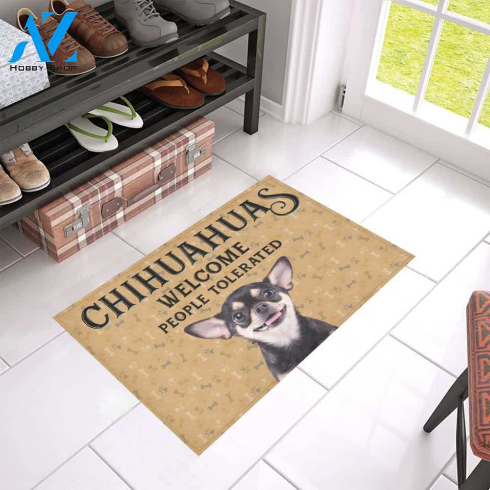 Chihuahua Welcome - People Tolerated Doormat | Welcome Mat | House Warming Gift