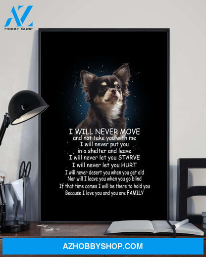 Chihuahua You Are Family Dog Mom Canvas And Poster Wall Decor Visual Art