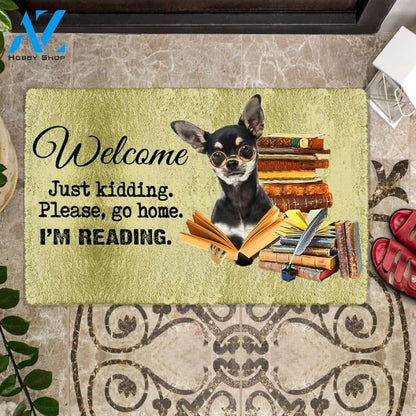 Chihuahua02 I'm Reading Dog Doormat