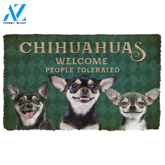 Gearhumans Gearhuman 3D Chihuahuas Welcome People Tolerated Doormat