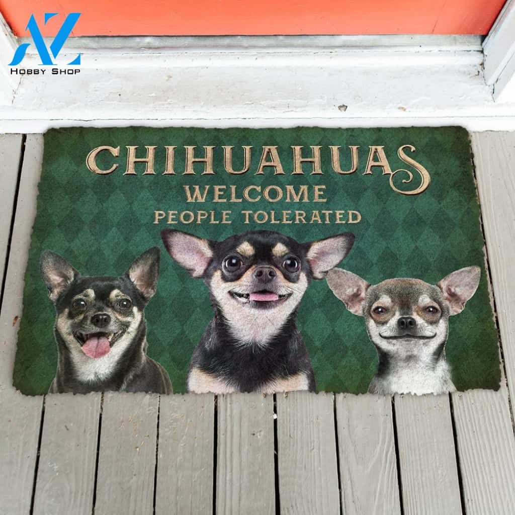 Gearhumans Gearhuman 3D Chihuahuas Welcome People Tolerated Doormat