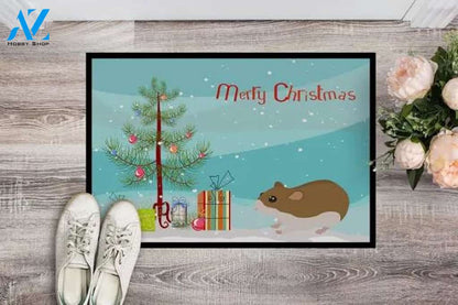 Chinese Hamster Merry Christmas Doormat Floor Rug Housewarming Gift Home Living Home Decor Funny Doormat Gift Idea