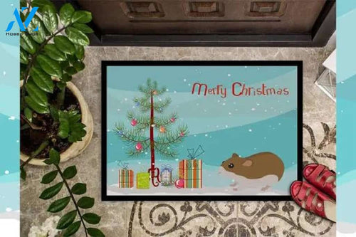 Chinese Hamster Merry Christmas Doormat Floor Rug Housewarming Gift Home Living Home Decor Funny Doormat Gift Idea