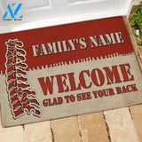 Chiropractor Funny Custom Doormat Glad To See Your Back Personalized Gift | WELCOME MAT | HOUSE WARMING GIFT