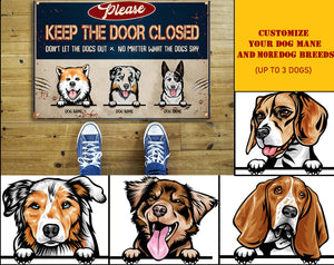 Gifts For Dog Lovers Please Keep The Dog Closed Rubber Doormat