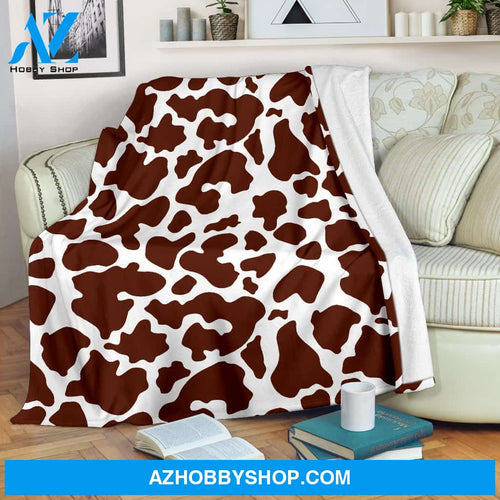 Chocolate Brown And White Cow Print Funny Blanket Gift for Cow Lovers Birthday Gift Home Decor Bedding Couch Sofa Soft and Comfy Cozy