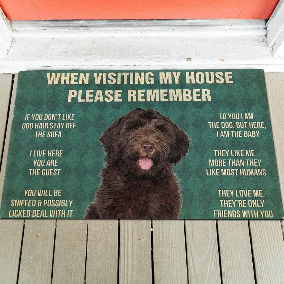 Chocolate Labradoodles House Rules Doormat's Rules Doormat