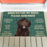 Chocolate Labradoodles House Rules Doormat's Rules Doormat