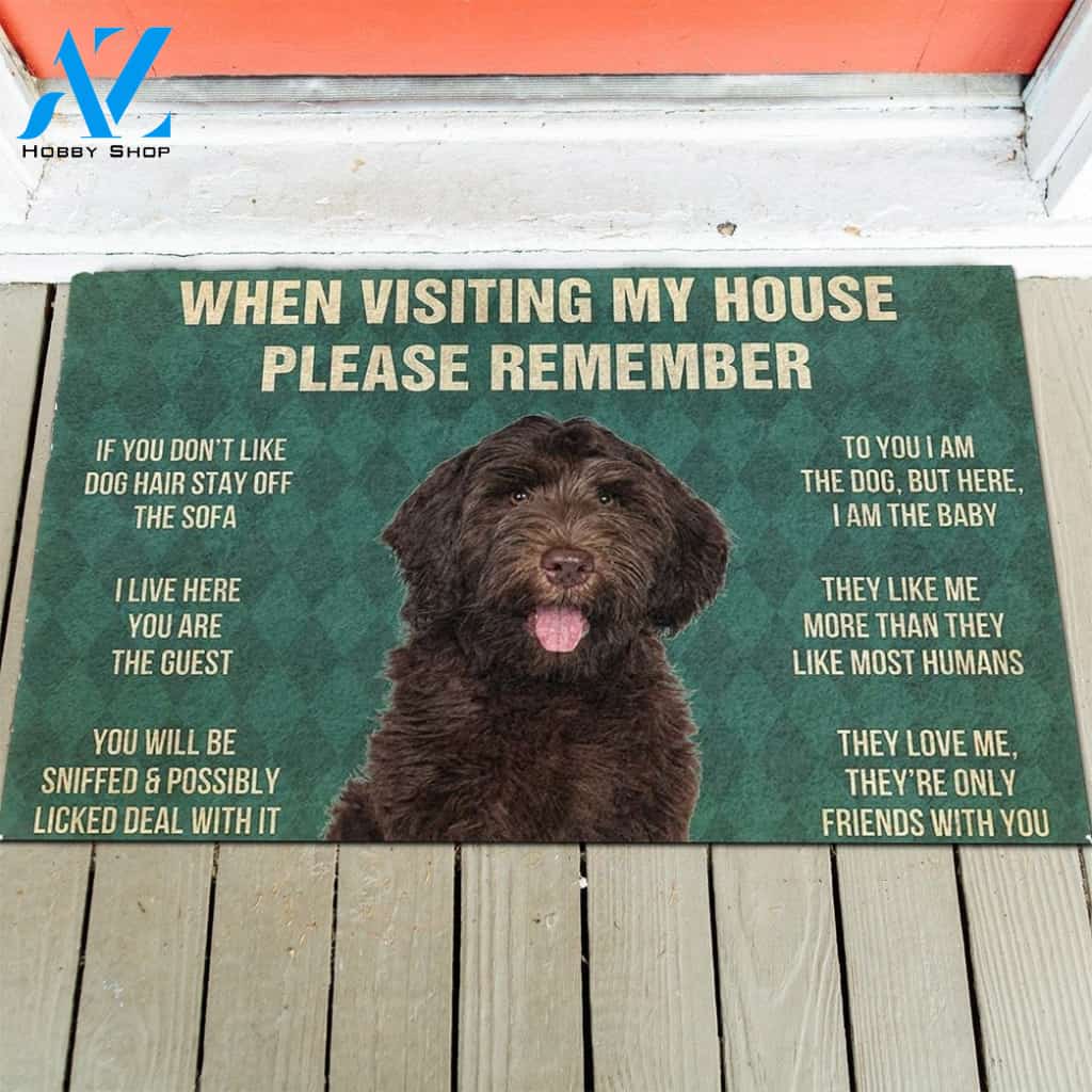 Chocolate Labradoodles House Rules Doormat's Rules Doormat