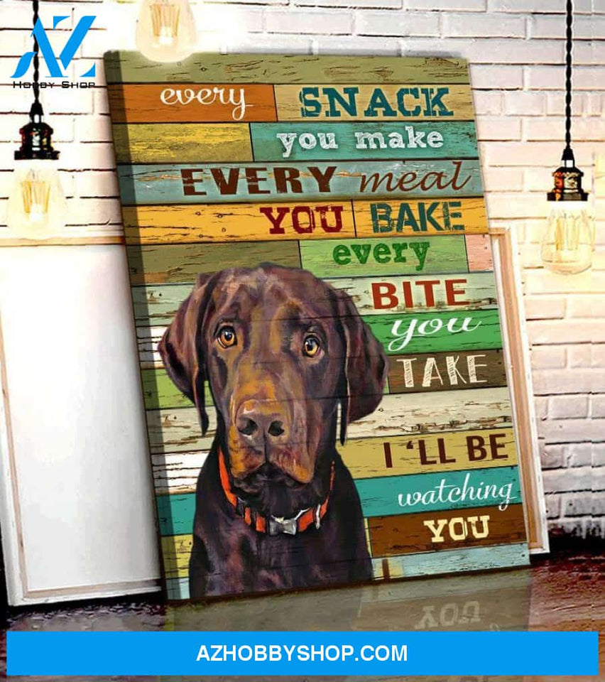 Chocolate Labrador Canvas - Hanging Art For Living Room