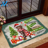 Chocolate Labrador Retriever 02 This Home Is Filled With Kisses Christmas Dog Doormat