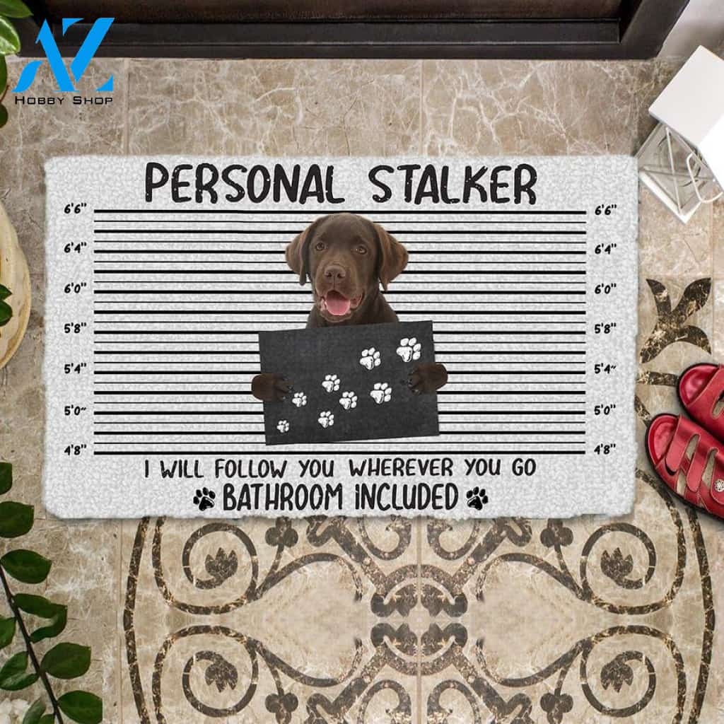 Chocolate Labrador Retriever Personal Stalker Doormat