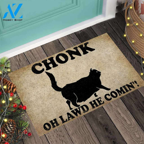 Chonk Cat Easy Clean Welcome DoorMat | Felt And Rubber | 40x60 cm | 45x75 cm | 60x90 cm | Colorful | DO1037