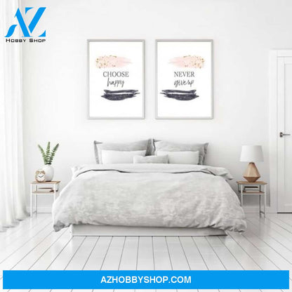 Choose happy never give up poster gift set for couple - GST