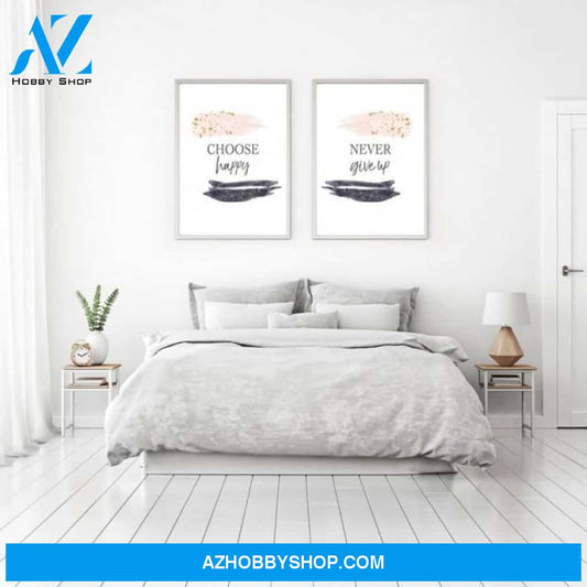 Choose happy never give up poster gift set for couple - GST