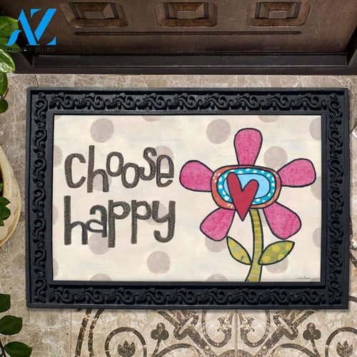 Choose Happy Polka Dots Doormat - 18" x 30"