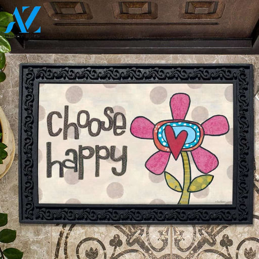 Choose Happy Polka Dots Doormat - 18" x 30"