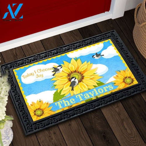Choose Joy Chickadees Personalized Doormat - 18" x 30"
