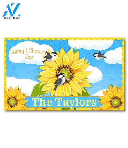Choose Joy Chickadees Personalized Doormat - 18" x 30"