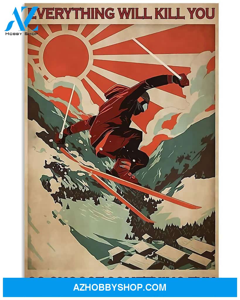 Choose Something Fun Skiing Vertical Canvas Wall Art, Wall Decor Visual Art