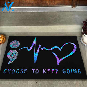 Choose To Keep Going - Suicide Prevention Coir Pattern Print Doormat