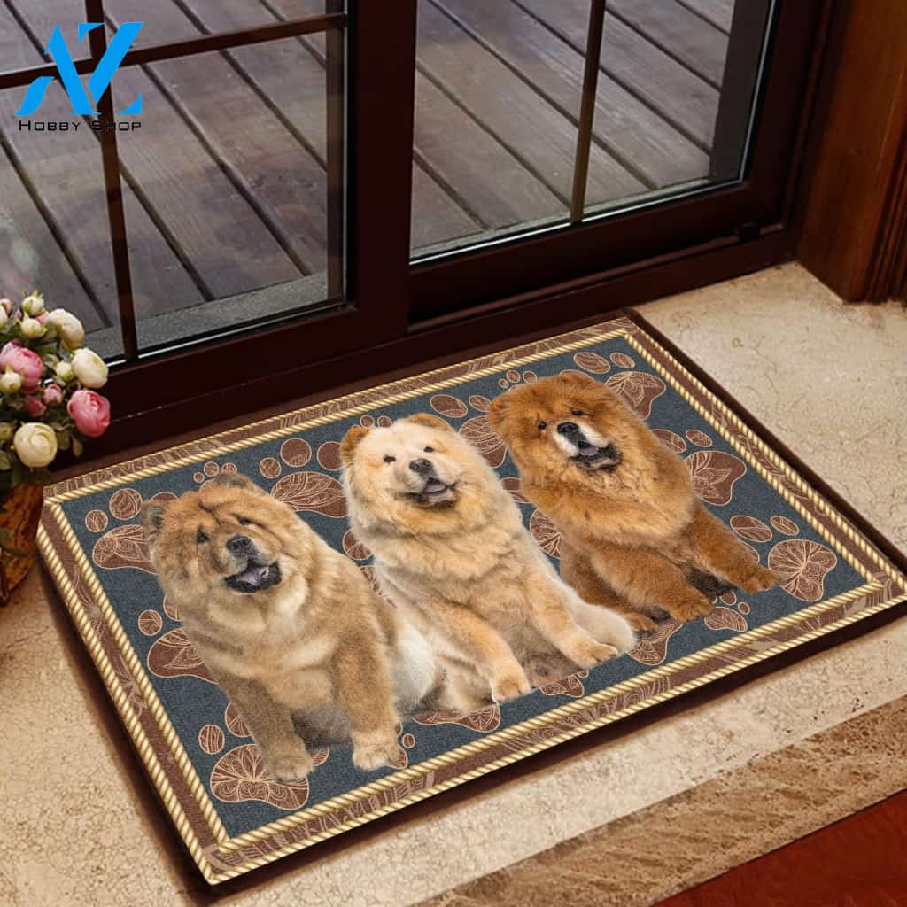 Chow Chow Flower Paw - Dog Doormat | Welcome Mat | House Warming Gift