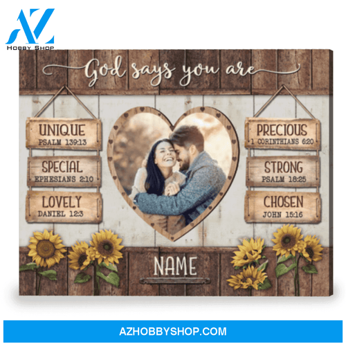 Christian Gift Wall Art God Says You Are Canvas Print