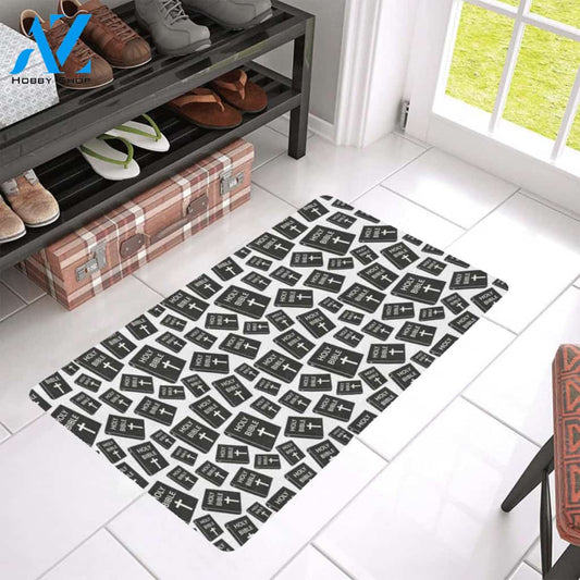Christian Holy Bible Book Pattern Rubber Doormat