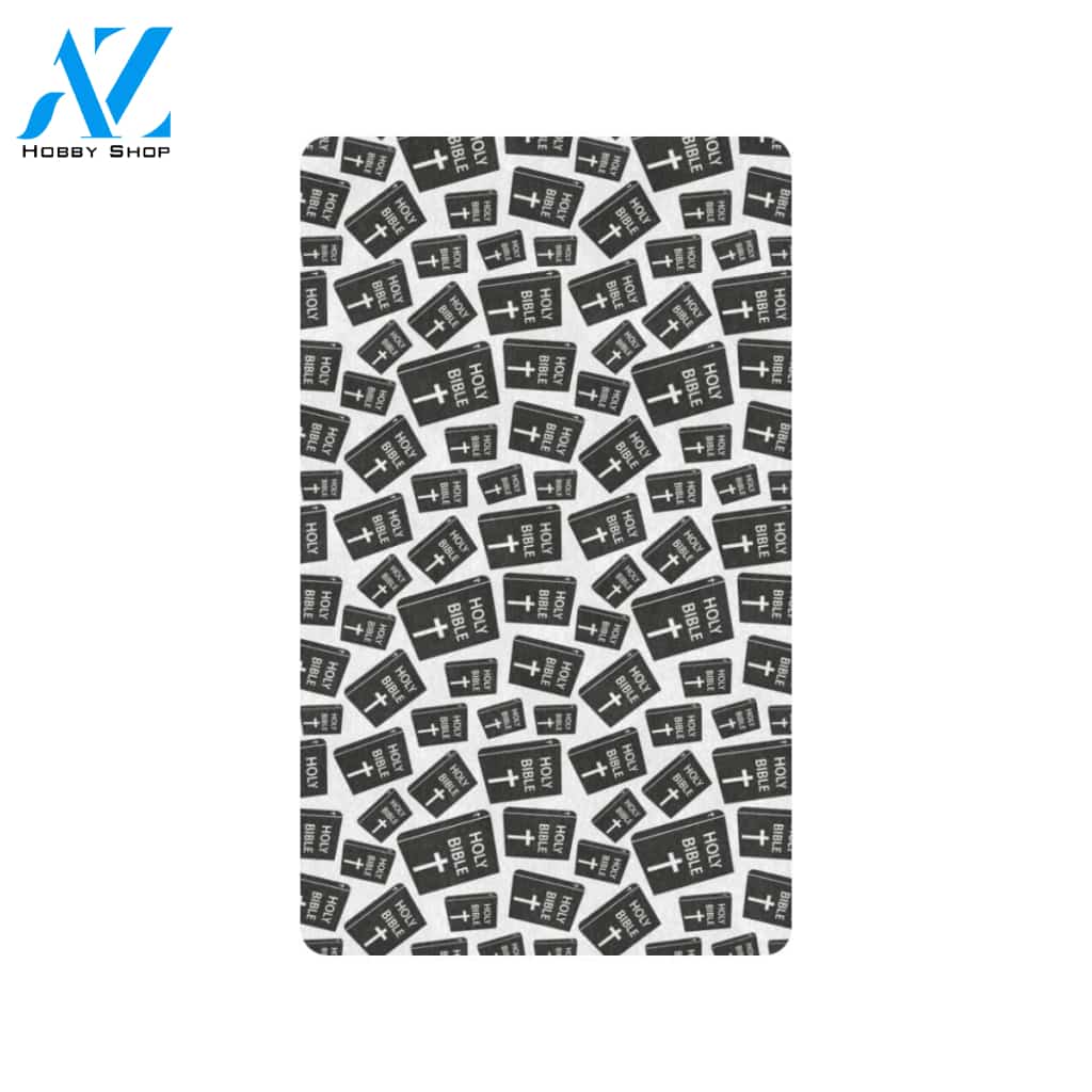Christian Holy Bible Book Pattern Rubber Doormat